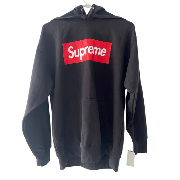 JXT Apparel SUPREME Logo Size Medium NWOT Hoodie RN158274 Black JA-778 - Picture 1 of 8